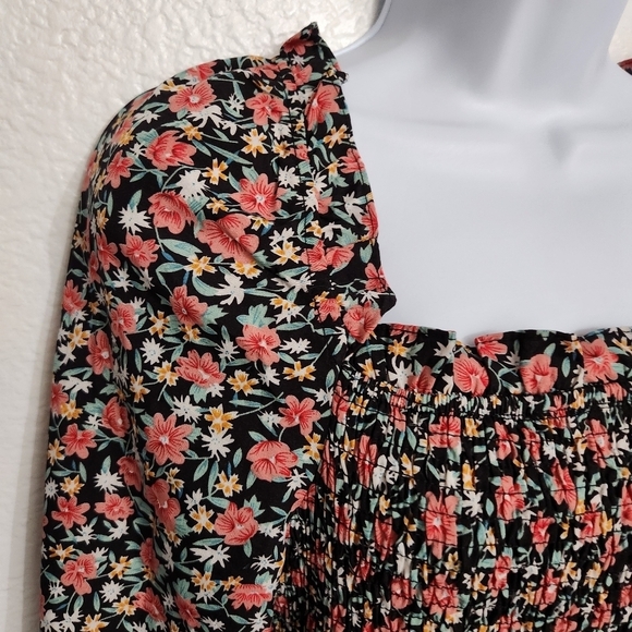 PRETTYGARDEN Long Puff Sleeve Floral Midi Bodycon Dress Size Large - Picture 7 of 11